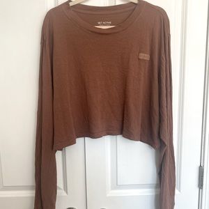 SET Active Long Sleeve Crop Mocha Size XL
